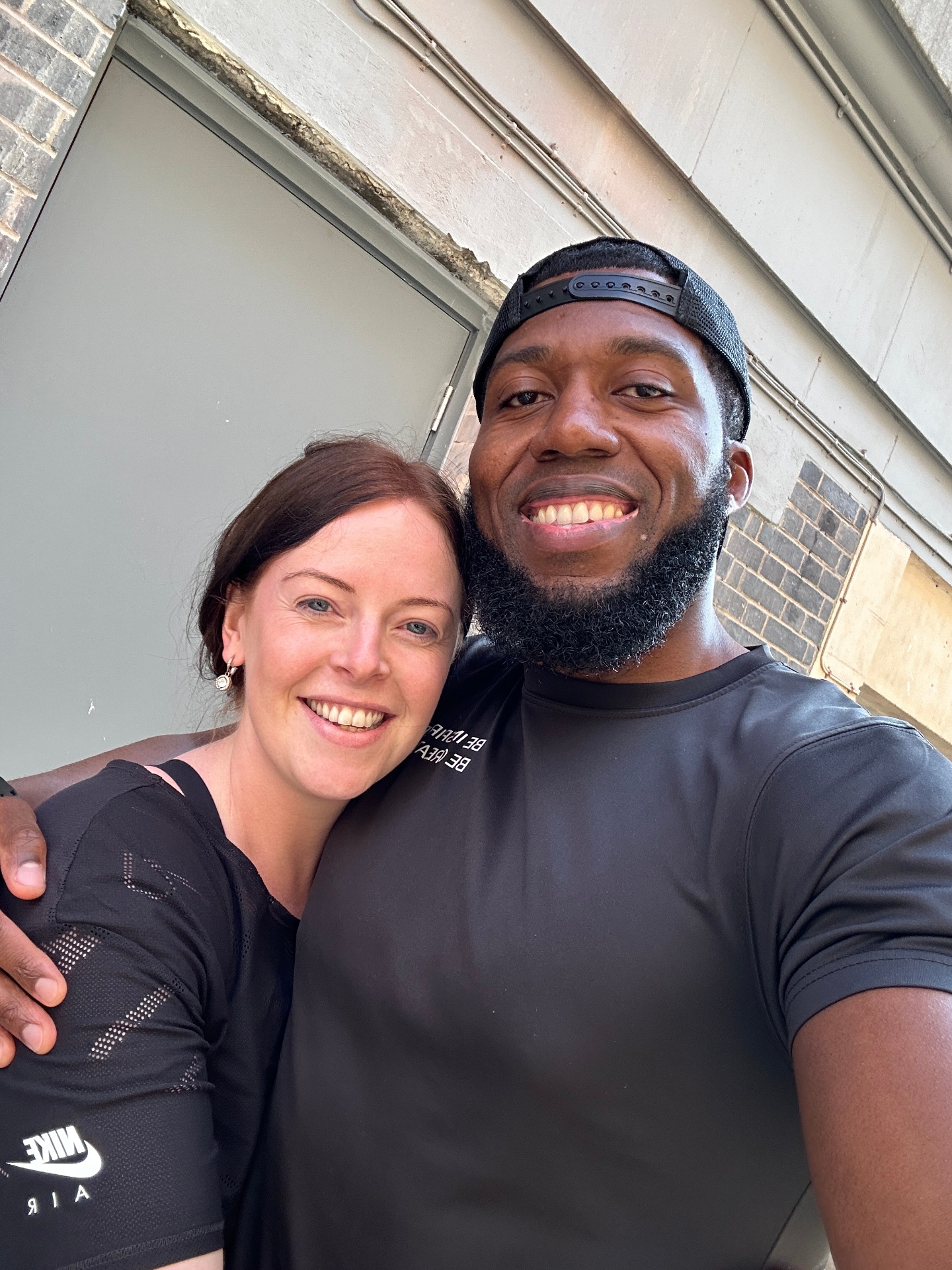 Lewis Paris with Jade, a personal training client
